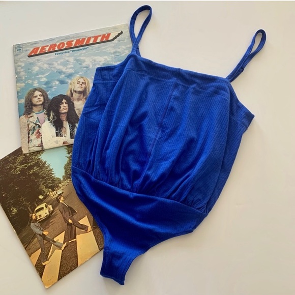 Free People | Blue Marissa Ribbed Body Suit - Picture 10 of 10